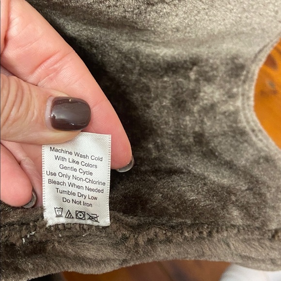 Coldwater Creek Coat Brown Faux Shearling Suede Fur Size XL (16) Winter Jacket - Picture 13 of 14